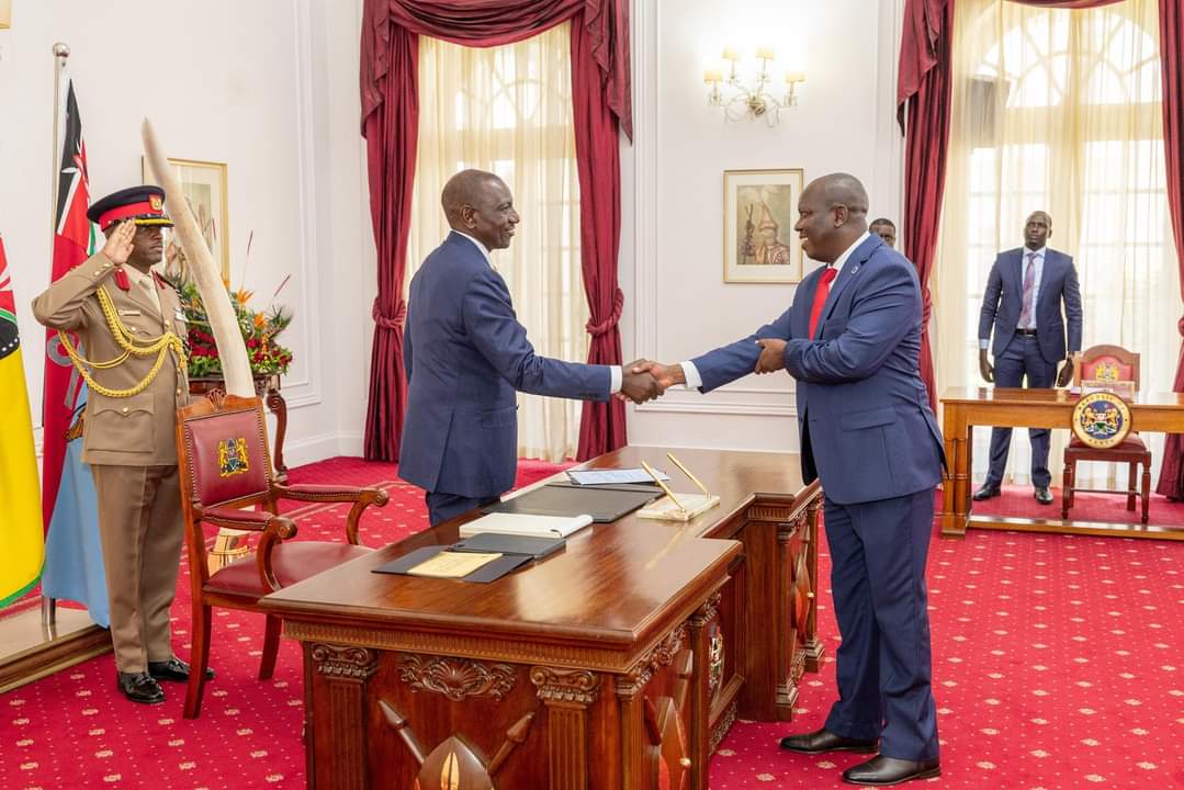 File image of President William Ruto and new DPP Renson Mulele.